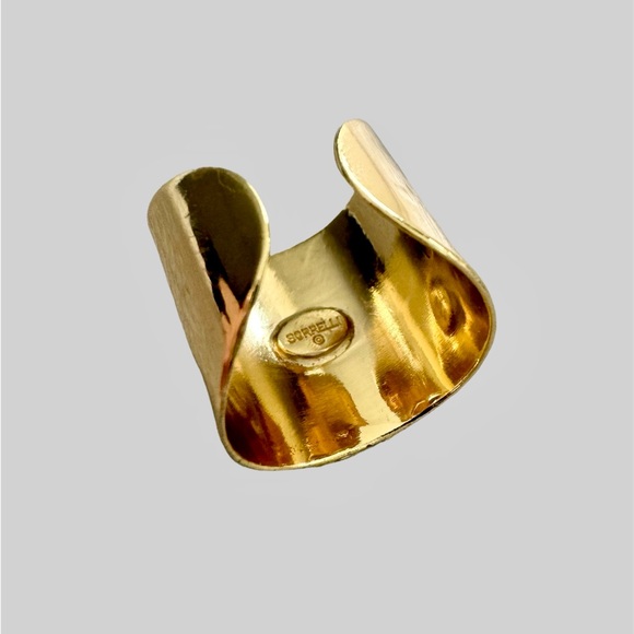 Sorrelli Elegant Crystal Rhinestone Rows Cuff Ring with Gold Tone Finish - Picture 4 of 5